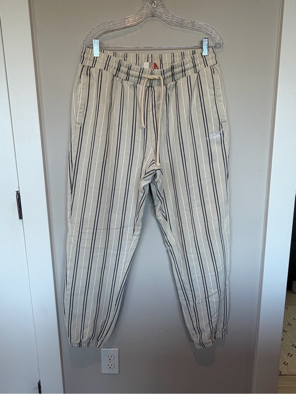 Kith Beige Striped Drawstring Joggers